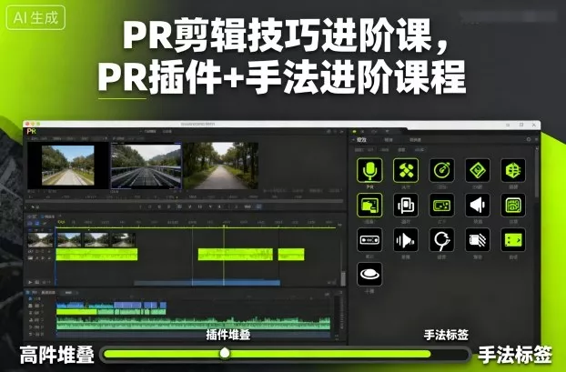 PR剪辑技巧进阶课，PR插件+手法进阶课程 - 网创在线