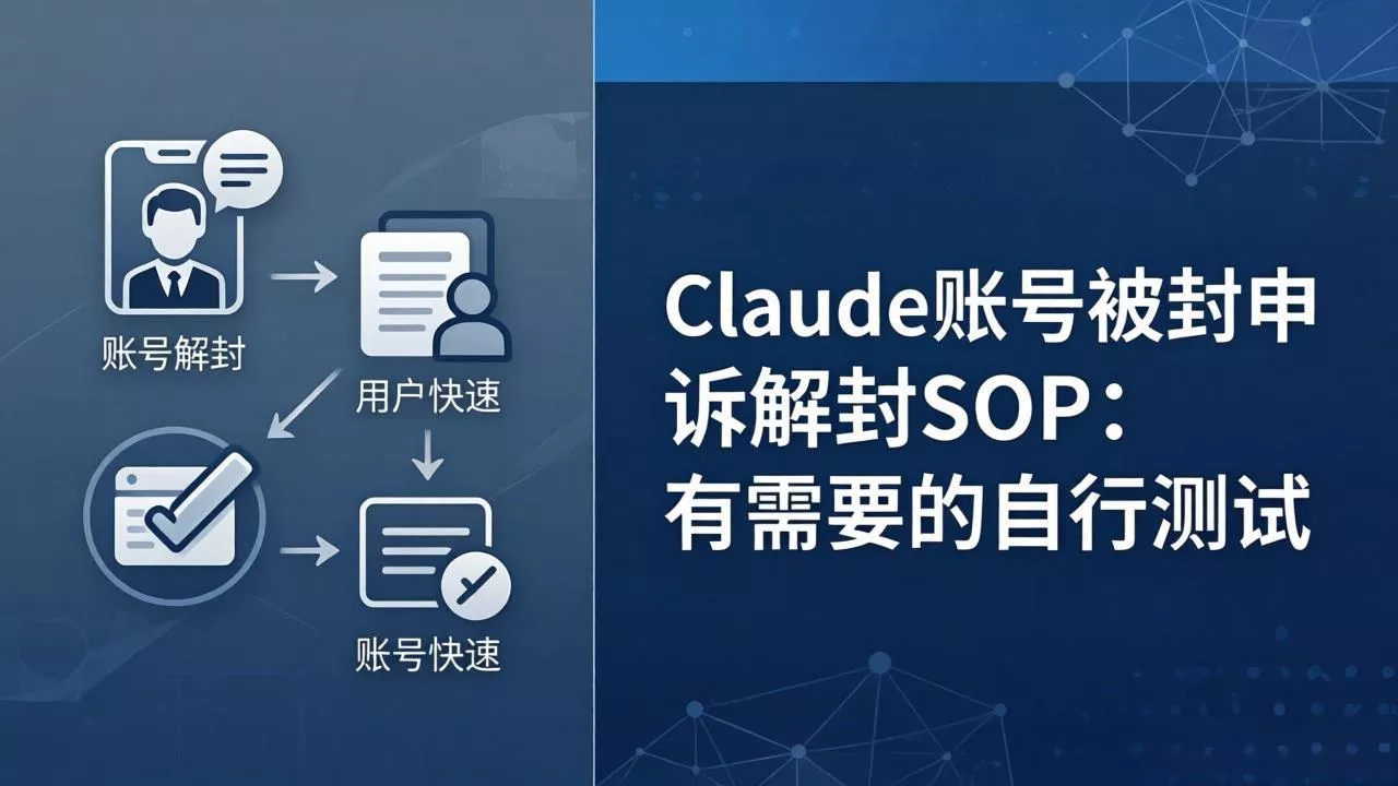 Claude账号被封申诉解封SOP：有需要的自行测试 - 网创在线