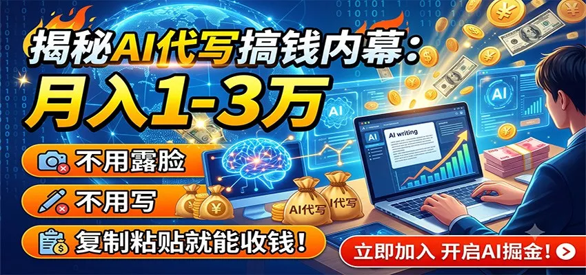 揭秘AI代写搞钱内幕：月入1-3万，不用露脸不用写，复制粘贴就能收钱！ - 网创在线