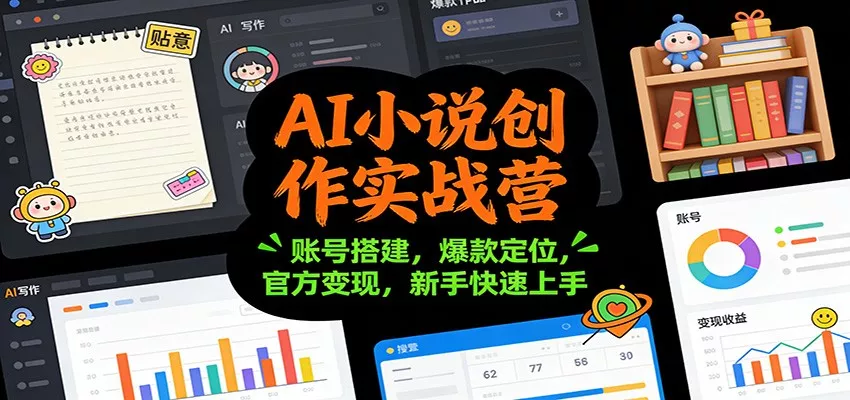 AI小说创作实战营：账号搭建，爆款定位，官方变现，新手快速上手 - 网创在线