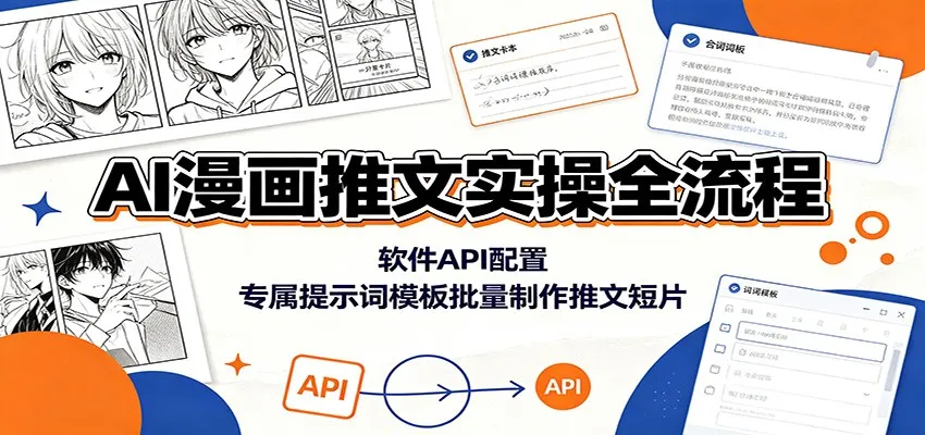 AI漫画推文实操全流程：软件API配置，专属提示词模板批量制作推文短片 - 网创在线
