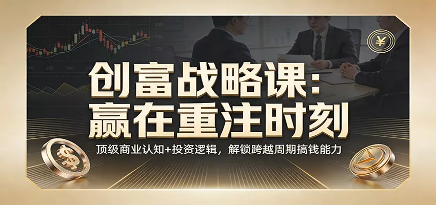 《创富战略课：赢在重注时刻》顶级商业认知+投资逻辑，解锁跨越周期搞钱能力 - 网创在线