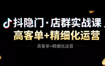 抖隐门·抖音小店高利润高客单店群玩法 - 网创在线