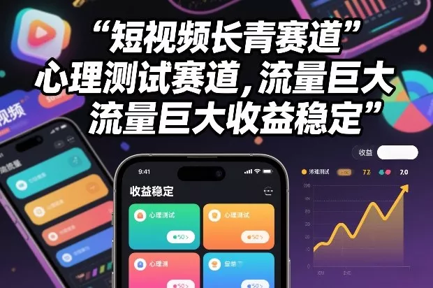 短视频长青赛道，心里测试赛道，流量巨大，收益稳定 - 网创在线