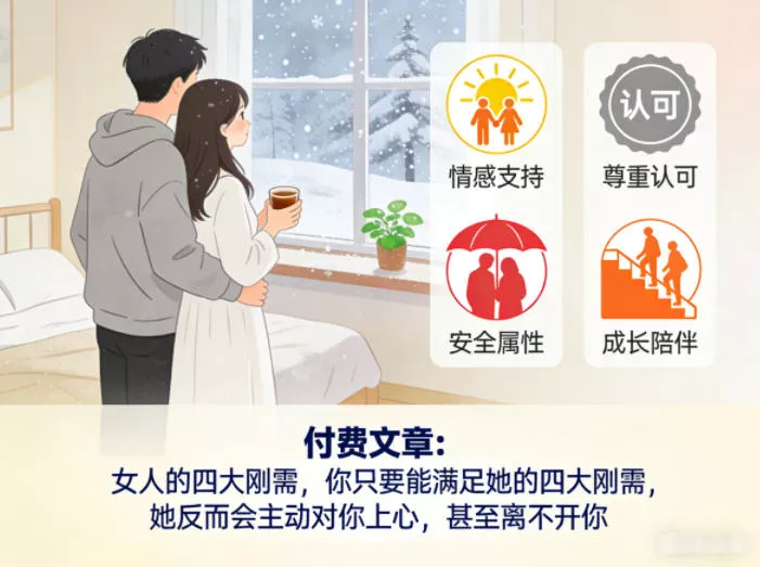 付费文章：女人的四大刚需，你只要能满足她的四大刚需，她反而会主动对你上心，甚至离不开你 - 网创在线