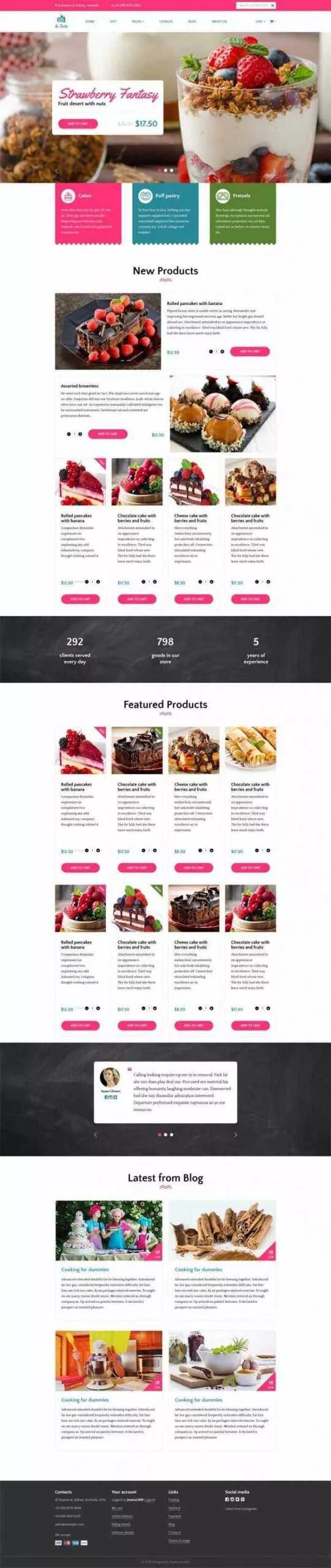 Bootstrap4响应式粉色甜品蛋糕店在线购买商城 - 网创在线