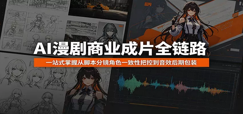AI漫剧商业成片全链路：一站式掌握从脚本分镜角色一致性把控到音效后期包装 - 网创在线