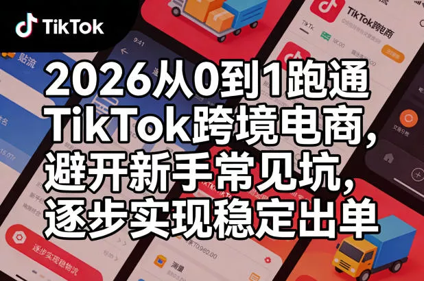 2026从0到1跑通TikTok跨境电商，避开新手常见坑，逐步实现稳定出单(更新0414) - 网创在线