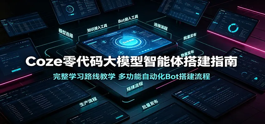 Coze零代码大模型智能体搭建指南：完整学习路线教学，多功能自动化Bot搭建流程 - 网创在线