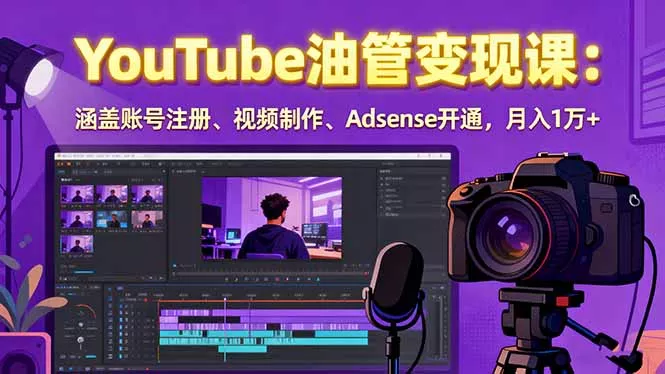 2025YouTube油管变现课：涵盖账号注册、视频制作、Adsense开通，月入1万+ - 网创在线