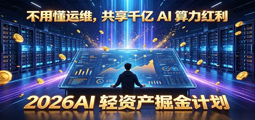 不用懂运维，共享千亿 AI 算力红利，2026AI 轻资产掘金计划 - 网创在线