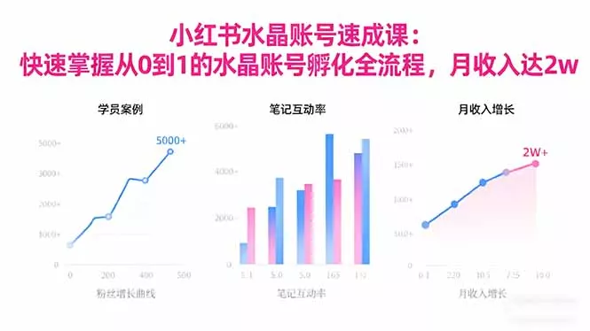2025小红书水晶账号速成课：快速掌握从0-1水晶账号孵化全流程，月收入达2w - 网创在线