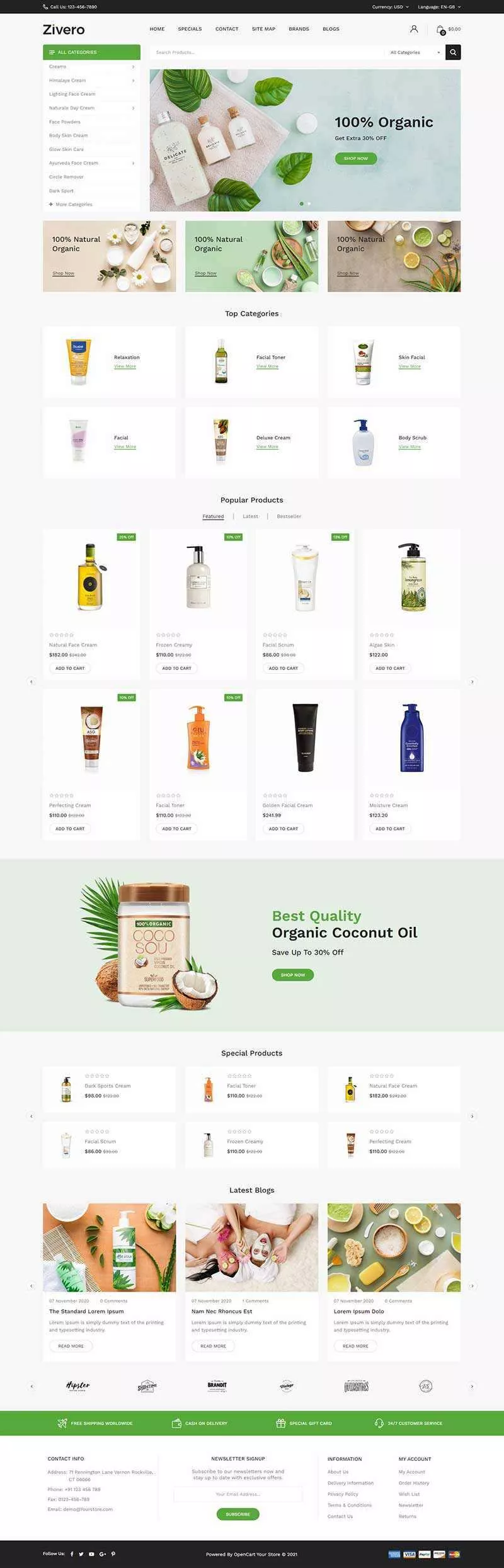 小清新洗护用品商城网页html模板 - 网创在线