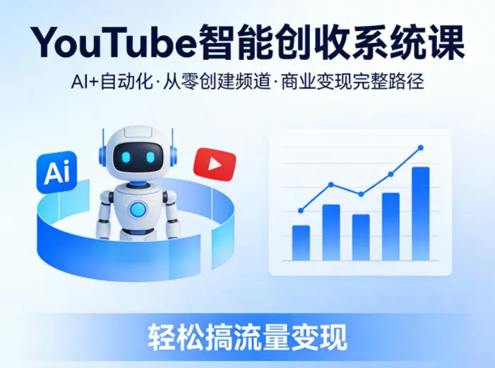 YouTube智能创收系统课,AI+自动化,从零创建YouTube频道并实现商业变现的完整路径,轻松搞流量变现 - 网创在线