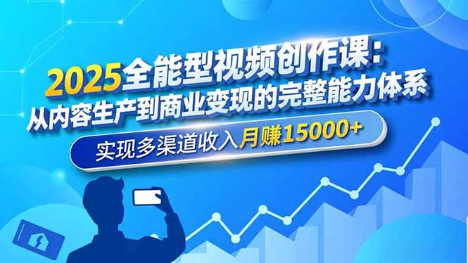 2025全能型视频创作课：从内容生产到商业变现的完整能力体系，实现多渠道收入月赚15000+ - 网创在线