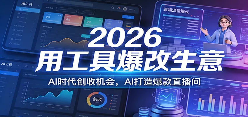 2026用工具爆改生意，AI时代创收机会，AI打造爆款直播间 - 网创在线