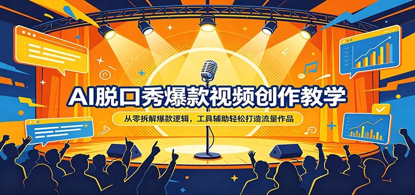 AI脱口秀爆款视频创作教学：从零拆解爆款逻辑，工具辅助轻松打造流量作品 - 网创在线