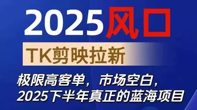 2025风口TK剪映capcut拉新项目，极限高客单，市场空白，2025下半年真正的蓝海项目 - 网创在线