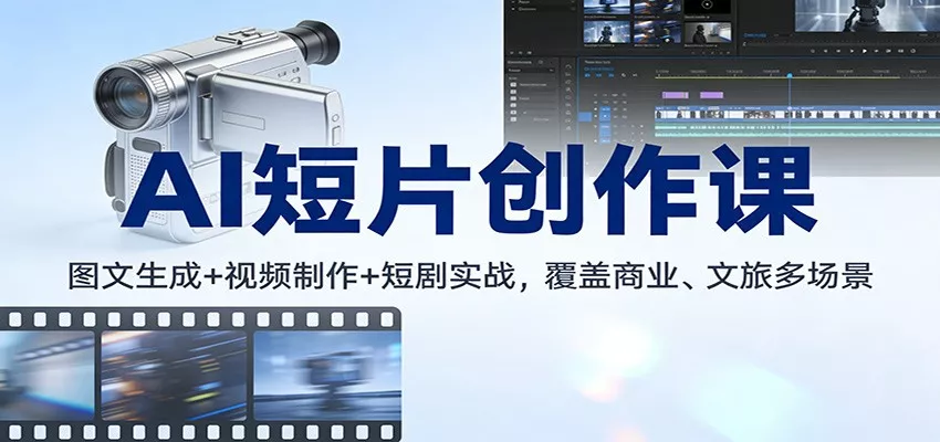 AI短片创作课：图文生成+ 视频制作+短剧实战，覆盖商业、 文旅多场景 - 网创在线