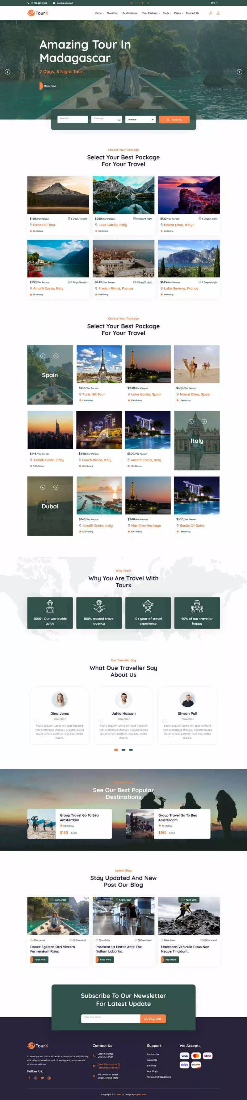 Bootstrap大气的旅游套餐服务HTML5网站模板 - 网创在线