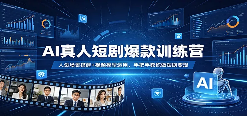 AI真人短剧爆款训练营：人设场景搭建+视频模型运用，手把手教你做短剧变现 - 网创在线