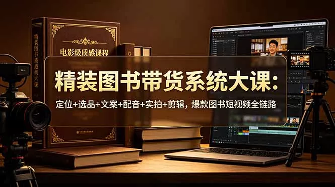 精装图书带货系统大课：定位+选品+文案+配音+实拍+剪辑，爆款图书短视频全链路 - 网创在线