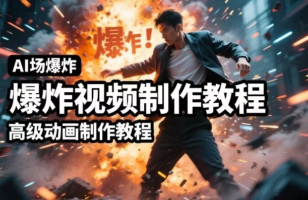 AI场景爆炸视频制作教程，利用人物实拍视频制作出高级的动画特效 - 网创在线