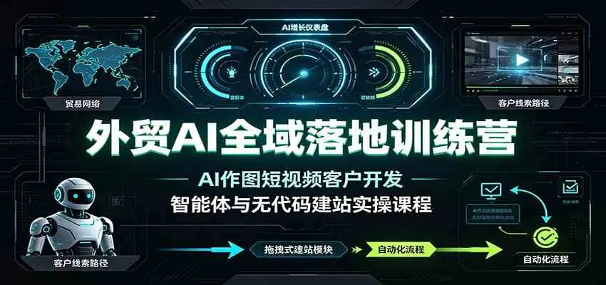 外贸AI全域落地训练营：AI作图短视频客户开发，智能体与无代码建站实操课程 - 网创在线