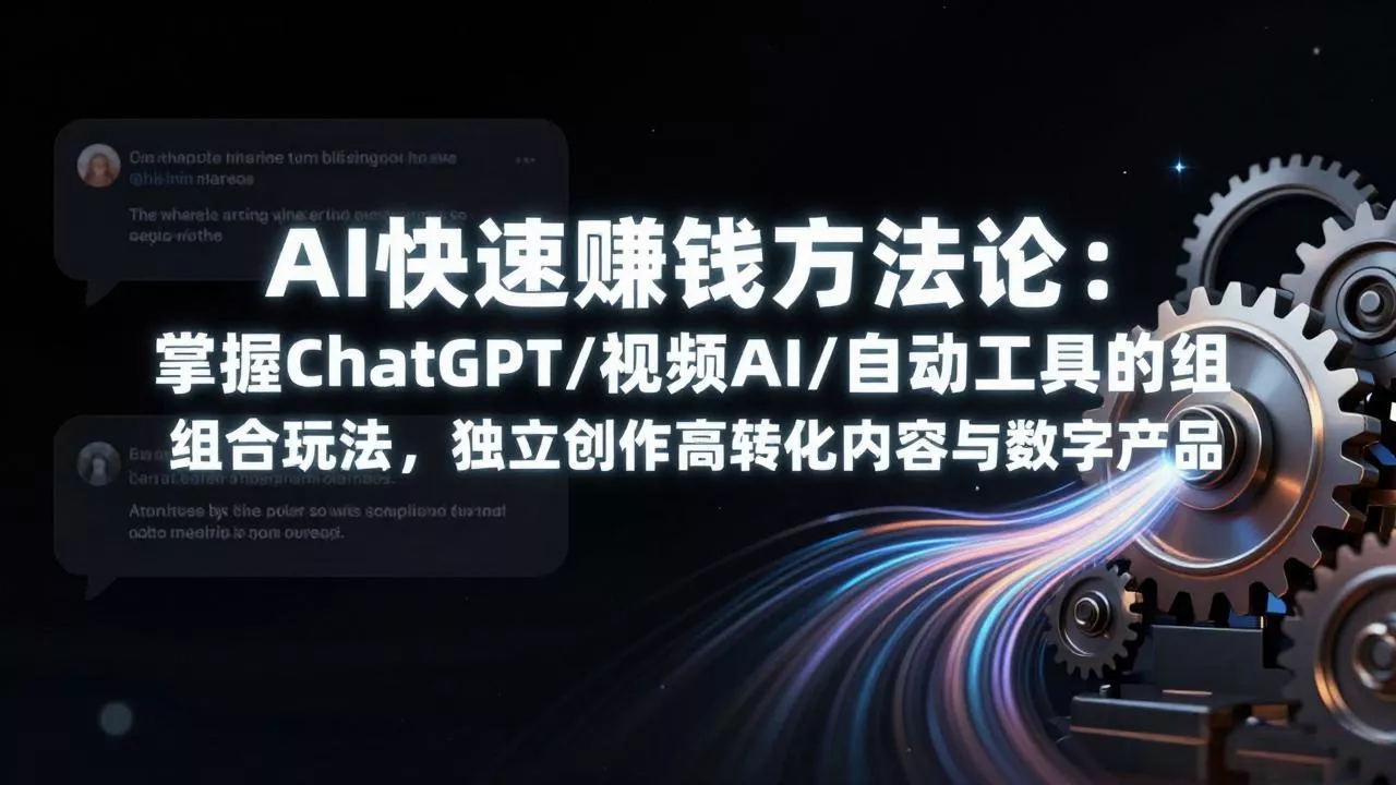 AI快速赚钱方法论：掌握ChatGPT/视频AI/自动化工具的组合玩法，独立创作高转化内容与数字产品 - 网创在线