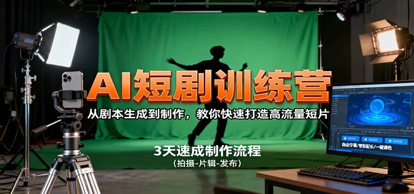AI短剧训练营,从剧本生成到制作,教你快速打造高流量短片 - 网创在线