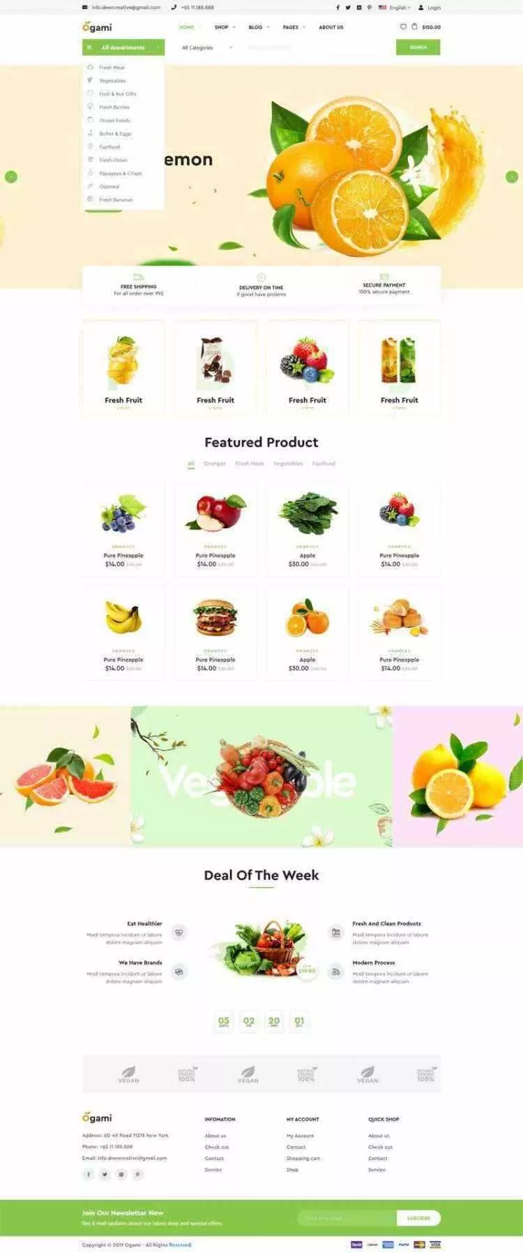 多用途的响应式食品商城网站 - 网创在线