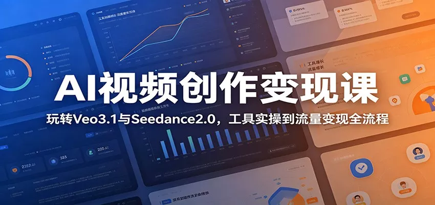 AI视频创作变现课：玩转Veo3.1与Seedance2.0，工具实操到流量变现全流程 - 网创在线