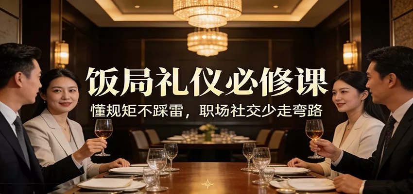 公众号收费文章：《饭局礼仪必修课：懂规矩不踩雷，职场社交少走弯路》 - 网创在线