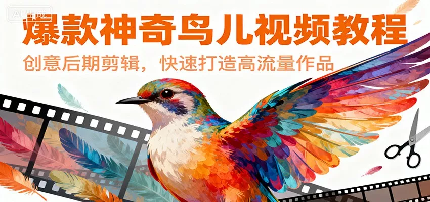爆款神奇鸟儿视频教程，创意后期剪辑，快速打造高流量作品 - 网创在线