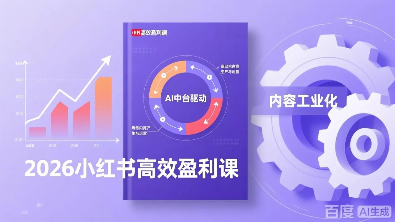 2026小红书高效盈利课,流量双引擎+内容工业化+AI中台驱动,构建可复制的千万级营收模型 2026小红书高效盈利课,流量双引擎+内容工业化+AI中台驱动,构建可复制的千万级营收模型