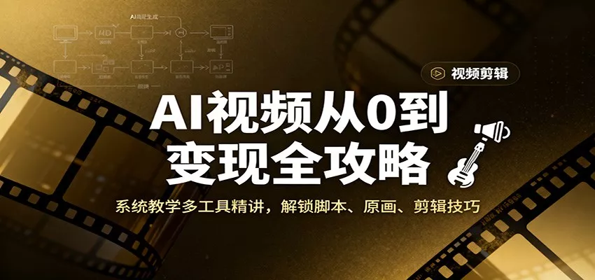 AI视频从0到变现全攻略，系统教学多工具精讲，解锁脚本、原画、剪辑技巧 - 网创在线