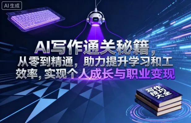 AI写作通关秘籍，从零到精通，助力提升学习和工作效率，实现个人成长与职业变现 - 网创在线