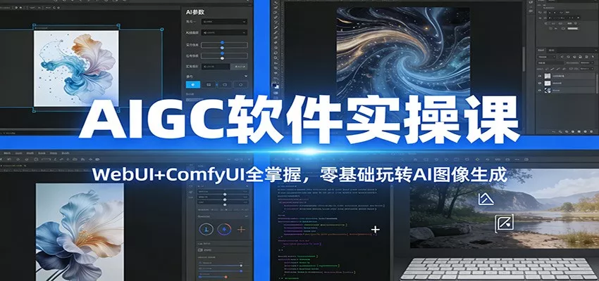 AIGC软件实操课：WebUI+ComfyUI全掌握，零基础玩转AI图像生成 - 网创在线
