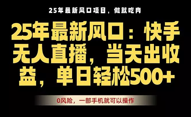 25年最新无人直播玩法，当天秒出单，一部手机就可操作 - 网创在线