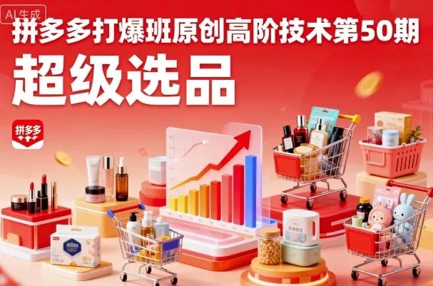 拼多多打爆班原创高阶技术第50期,超级选品