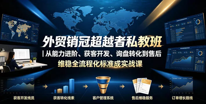 外贸销冠超越者私教班｜从能力进阶、获客开发、询盘转化到售后维稳全流程标准化成交实战课 - 网创在线