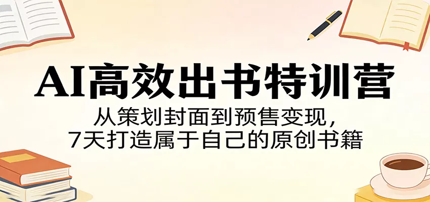 AI高效出书特训营：从策划封面到预售变现，7天打造属于自己的原创书籍 - 网创在线