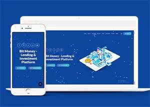 蓝色比特货币贷款网站模板源码 - 网创在线