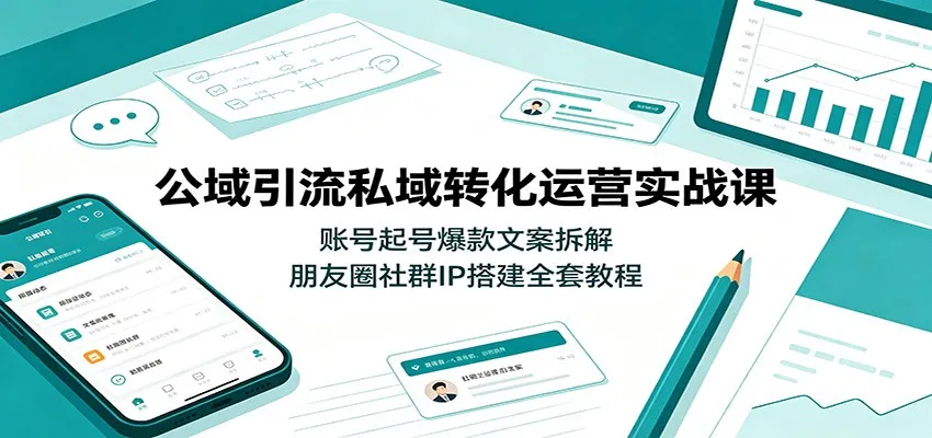 公域引流私域转化运营实战课:账号起号爆款文案拆解,朋友圈社群IP搭建全套教程 - 网创在线