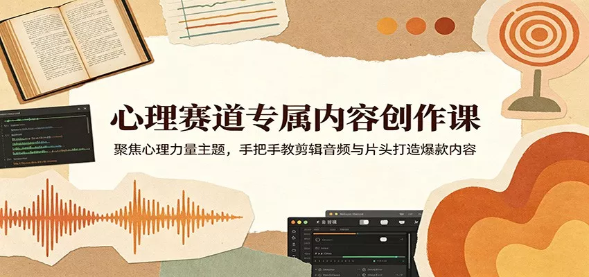 心理赛道专属内容创作课:聚焦心理力量主题,手把手教剪辑音频与片头打造爆款内容 - 网创在线