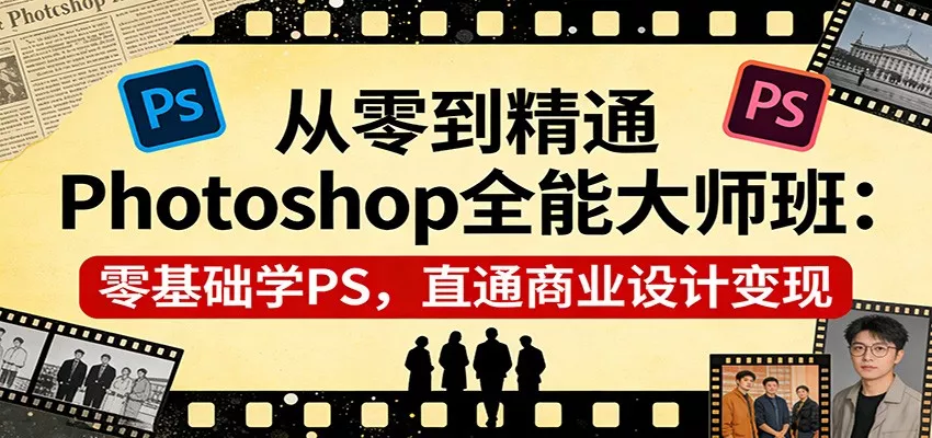 从零到精通Photoshop全能大师班：零基础学PS，直通商业设计变现 - 网创在线