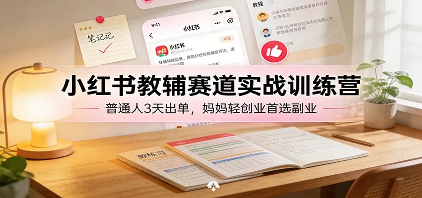 小红书教辅赛道实战训练营：普通人3天出单，妈妈轻创业首选副业 - 网创在线