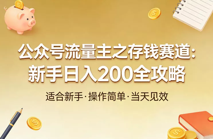 公众号流量主之存钱赛道，贴合当下需求，适合新手，一天收益2张 - 网创在线