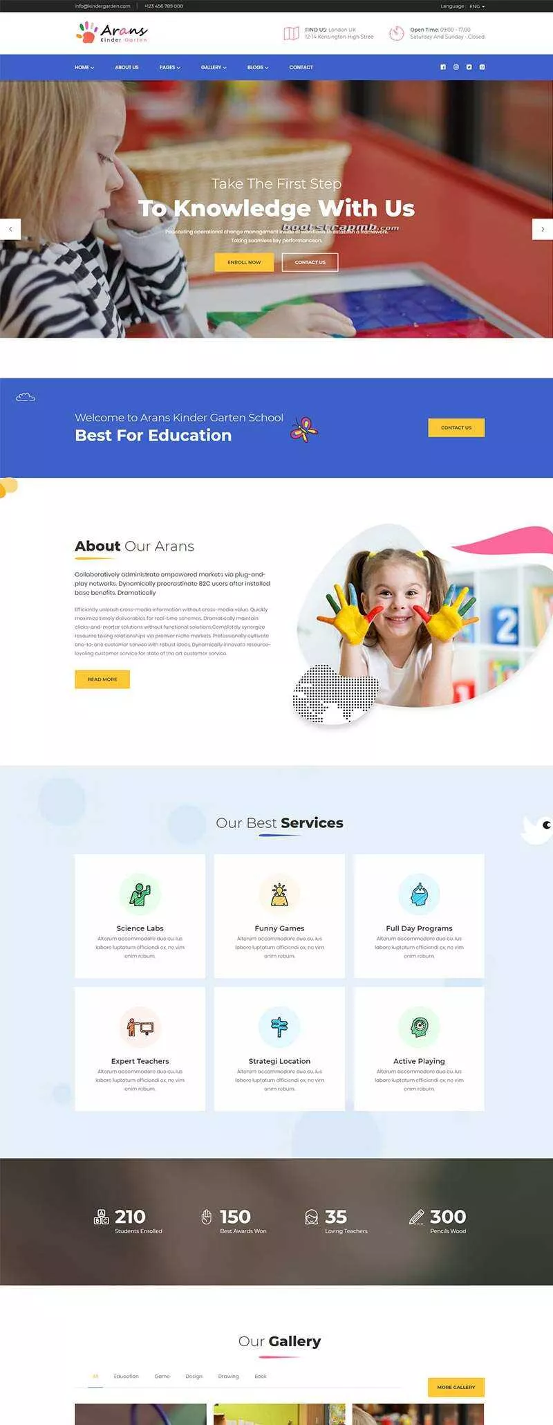 Bootstrap响应式幼儿园早教中心网站html模板 - 网创在线