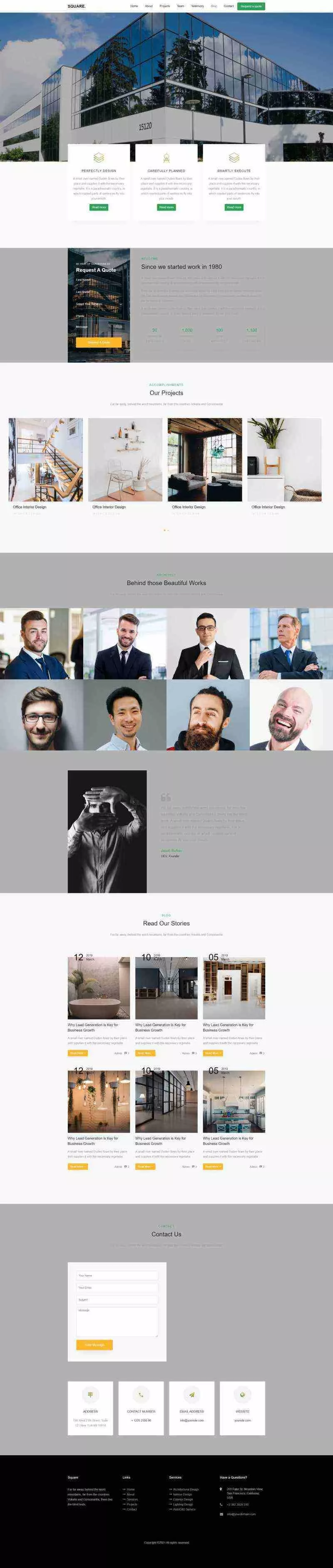 响应式室内装修设计网站html模板 - 网创在线
